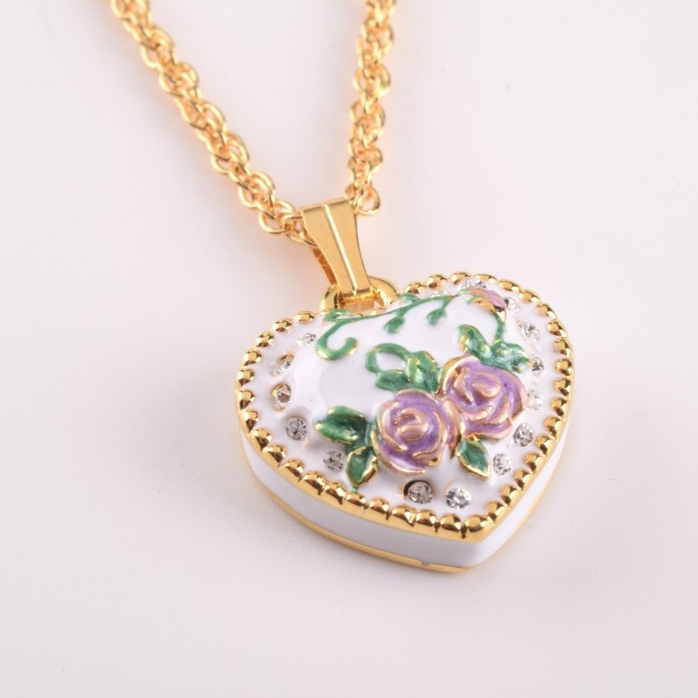 White Heart shaped Pendant Necklace